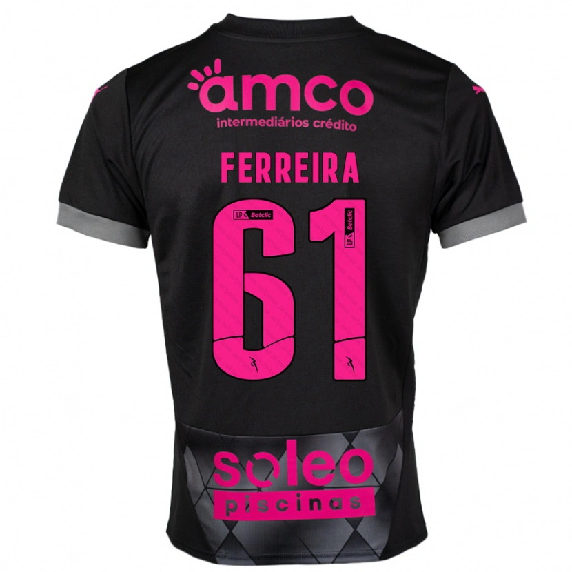 Danxen Women Tiago Ferreira #61 Black Pink Away Jersey 2024/25 T-Shirt