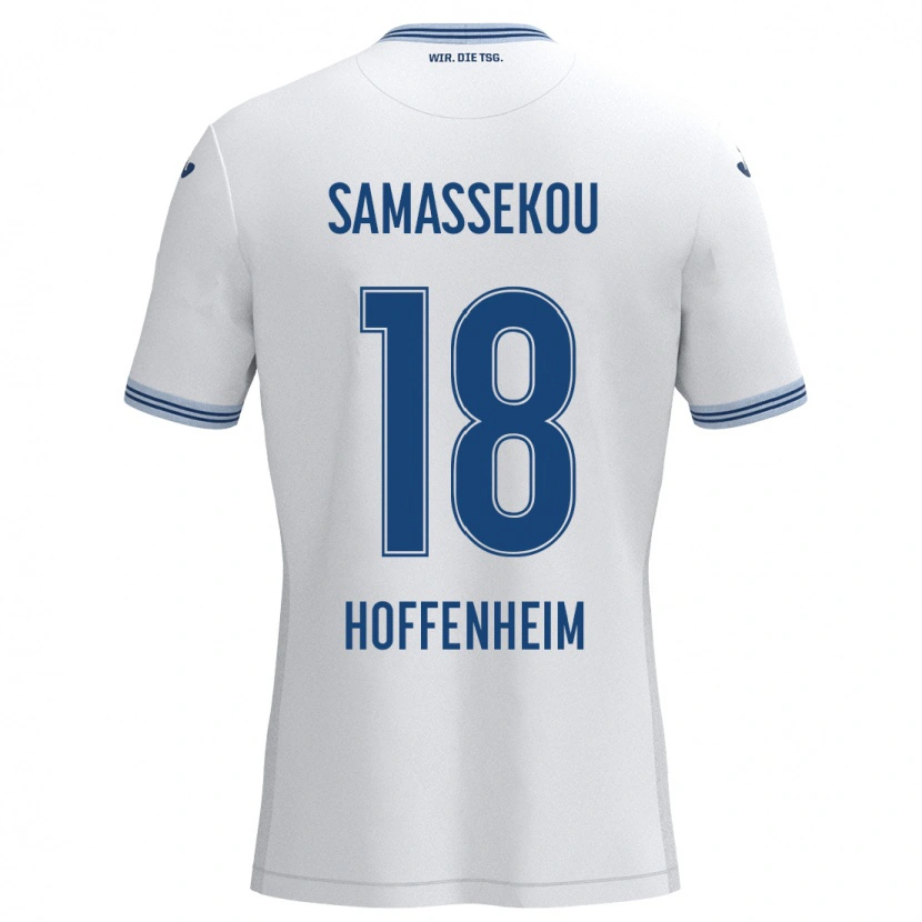 Danxen Women Diadié Samassékou #18 White Blue Away Jersey 2024/25 T-Shirt