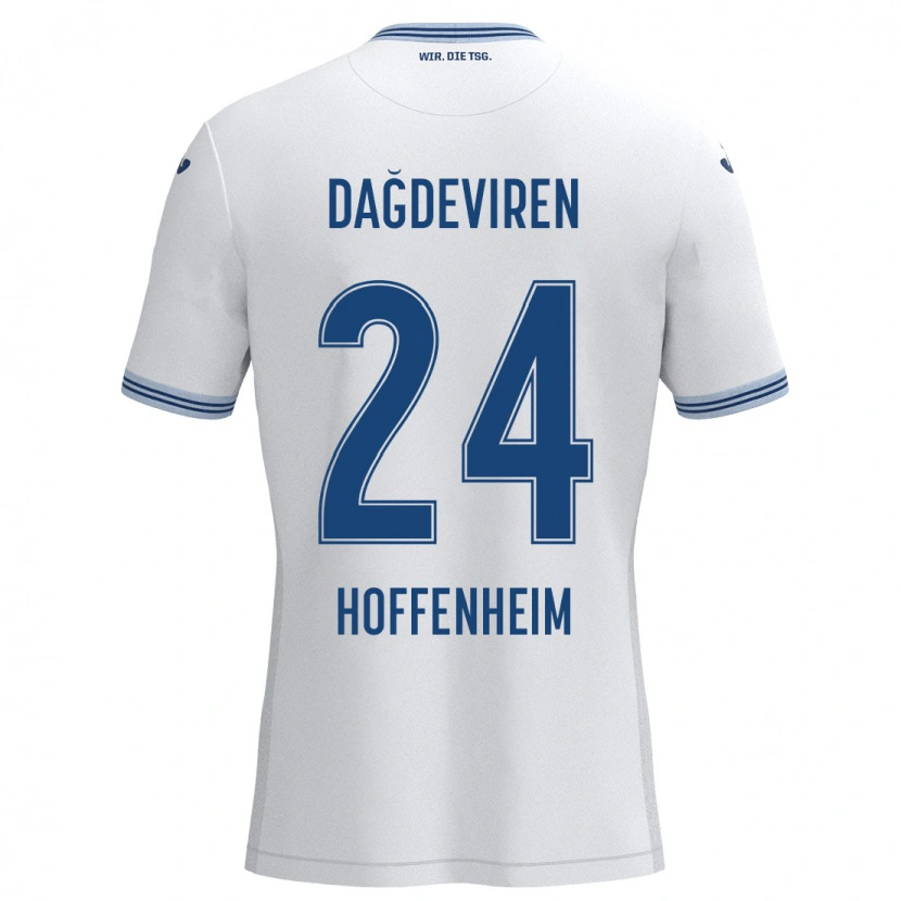 Danxen Women Diren Dağdeviren #24 White Blue Away Jersey 2024/25 T-Shirt