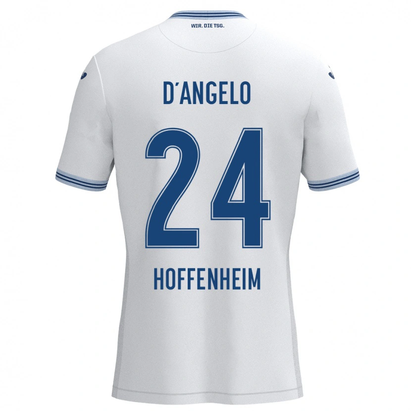 Danxen Women Chiara D'angelo #24 White Blue Away Jersey 2024/25 T-Shirt