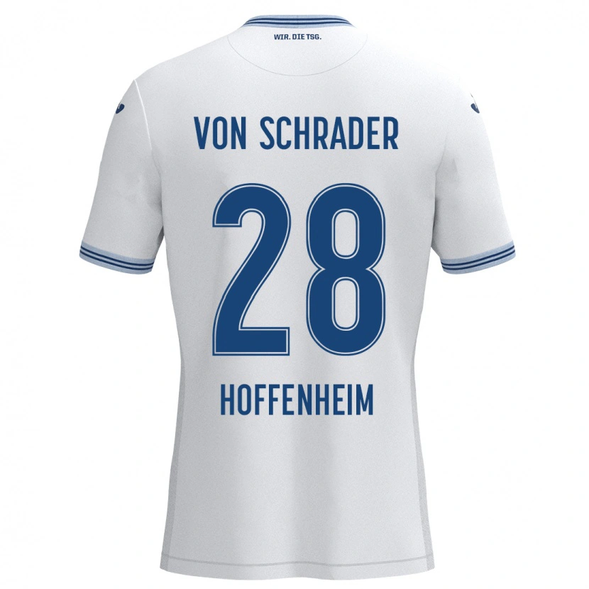 Danxen Women Lina Von Schrader #28 White Blue Away Jersey 2024/25 T-Shirt