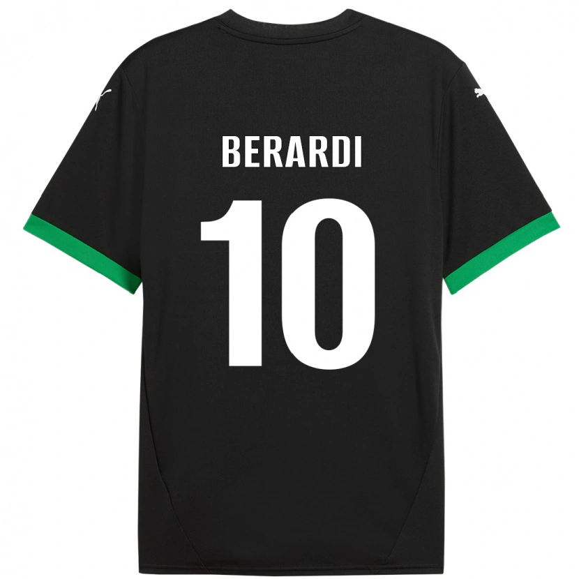Danxen Kid Domenico Berardi #10 Black Dark Green Home Jersey 2024/25 T-Shirt