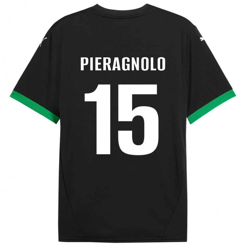 Danxen Kid Edoardo Pieragnolo #15 Black Dark Green Home Jersey 2024/25 T-Shirt