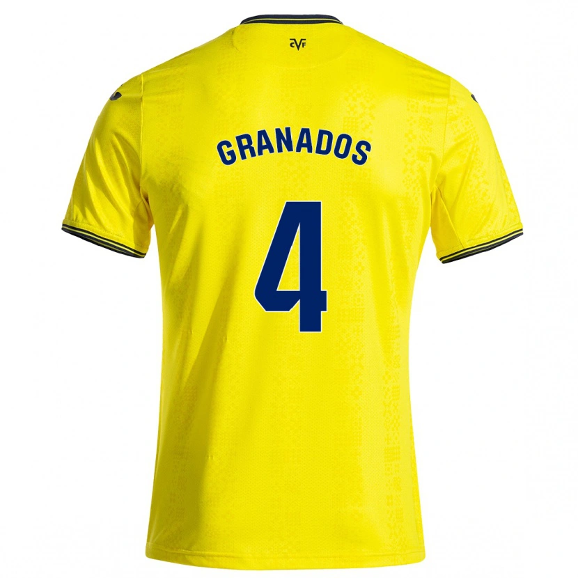 Danxen Kid Carlos Granados #4 Yellow Black Home Jersey 2024/25 T-Shirt