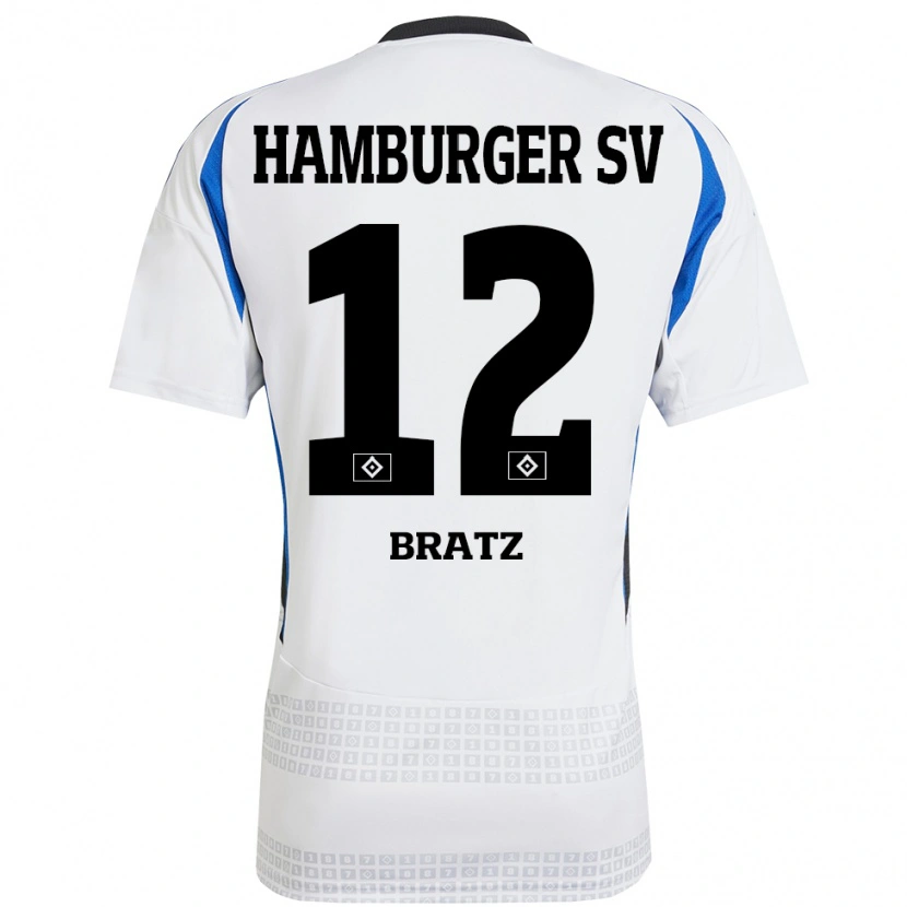 Danxen Kid Julian Brätz #12 White Blue Home Jersey 2024/25 T-Shirt