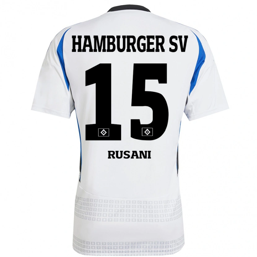 Danxen Kid Yasin Rusani #15 White Blue Home Jersey 2024/25 T-Shirt