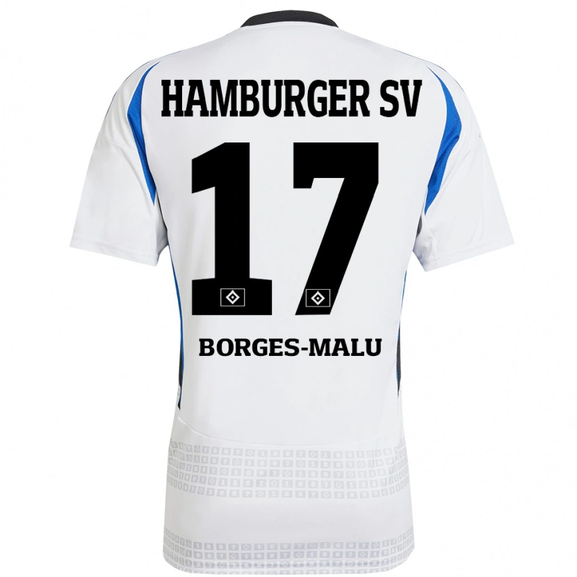 Danxen Kid Louis Borges-Malu #17 White Blue Home Jersey 2024/25 T-Shirt