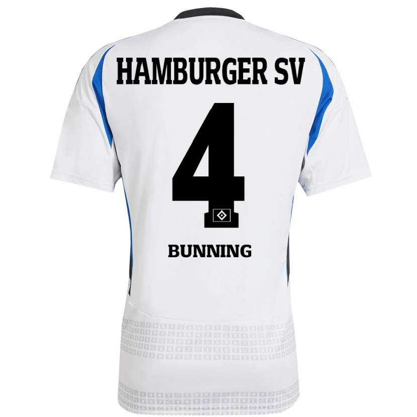 Danxen Kid Melina Bünning #4 White Blue Home Jersey 2024/25 T-Shirt