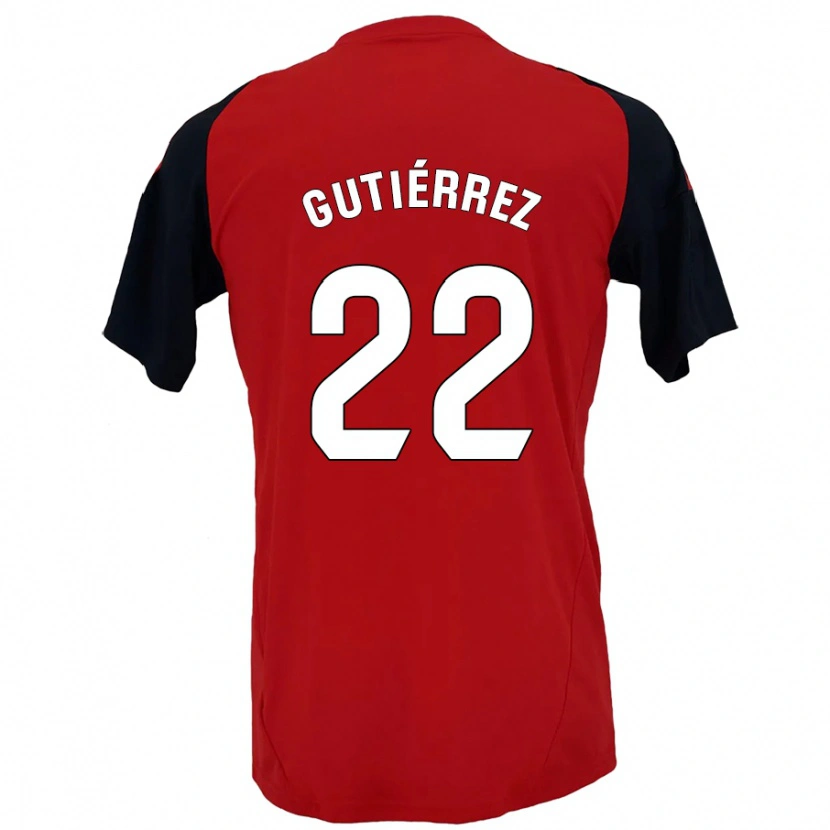 Danxen Kid Juan Gutiérrez #22 Red Black Home Jersey 2024/25 T-Shirt