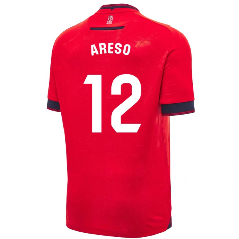 Danxen Kid Jesús Areso #12 Red White Home Jersey 2024/25 T-Shirt