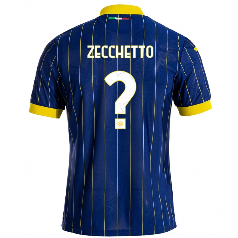 Danxen Kid Leonardo Zecchetto #0 Blue Yellow Home Jersey 2024/25 T-Shirt