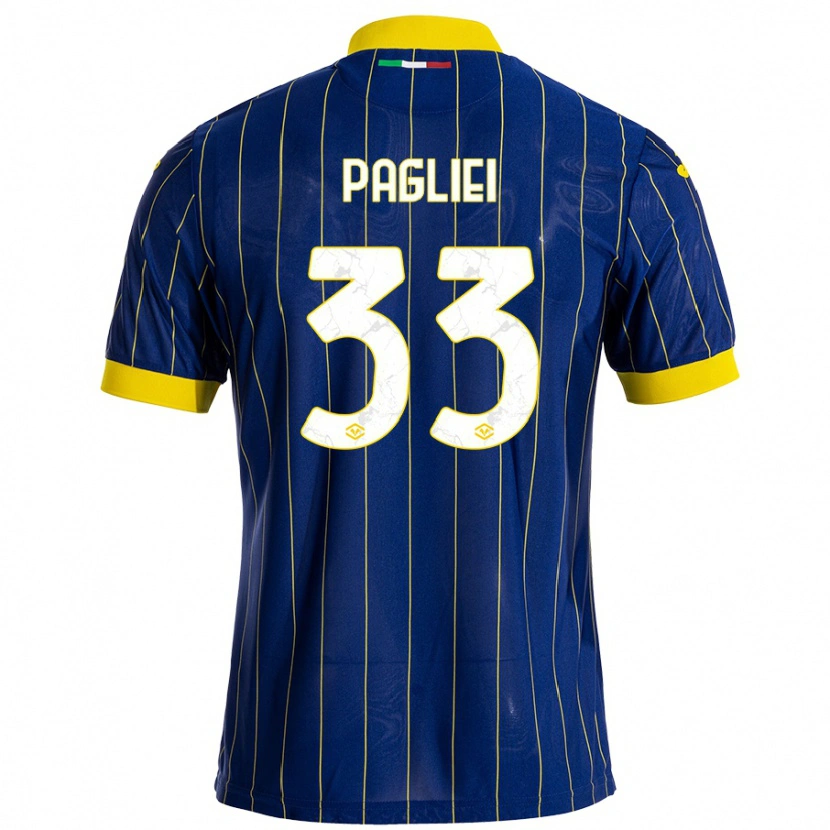 Danxen Kid Matteo Pagliei #33 Blue Yellow Home Jersey 2024/25 T-Shirt
