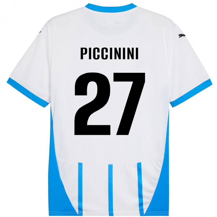 Danxen Kid Stefano Piccinini #27 White Blue Away Jersey 2024/25 T-Shirt