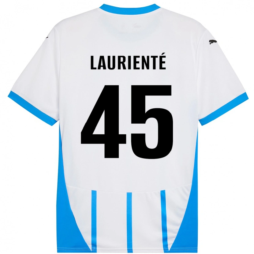 Danxen Kid Armand Laurienté #45 White Blue Away Jersey 2024/25 T-Shirt