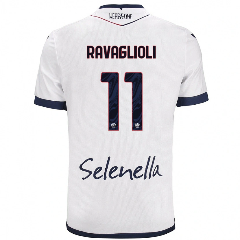 Danxen Kid Tommaso Ravaglioli #11 White Royal Blue Away Jersey 2024/25 T-Shirt