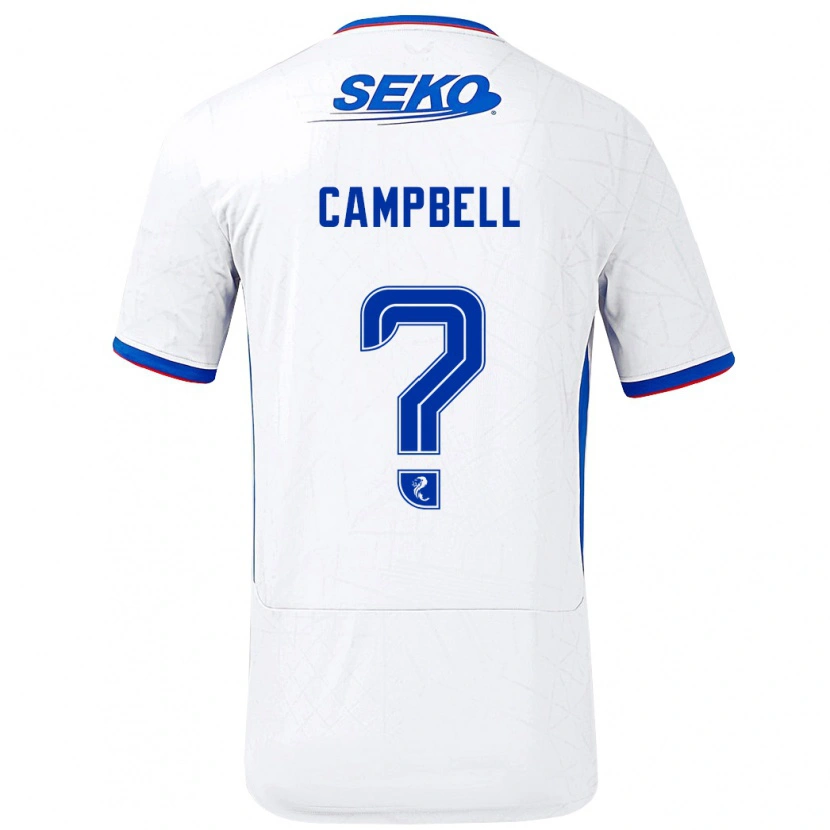 Danxen Kid Connor Campbell #0 White Blue Away Jersey 2024/25 T-Shirt