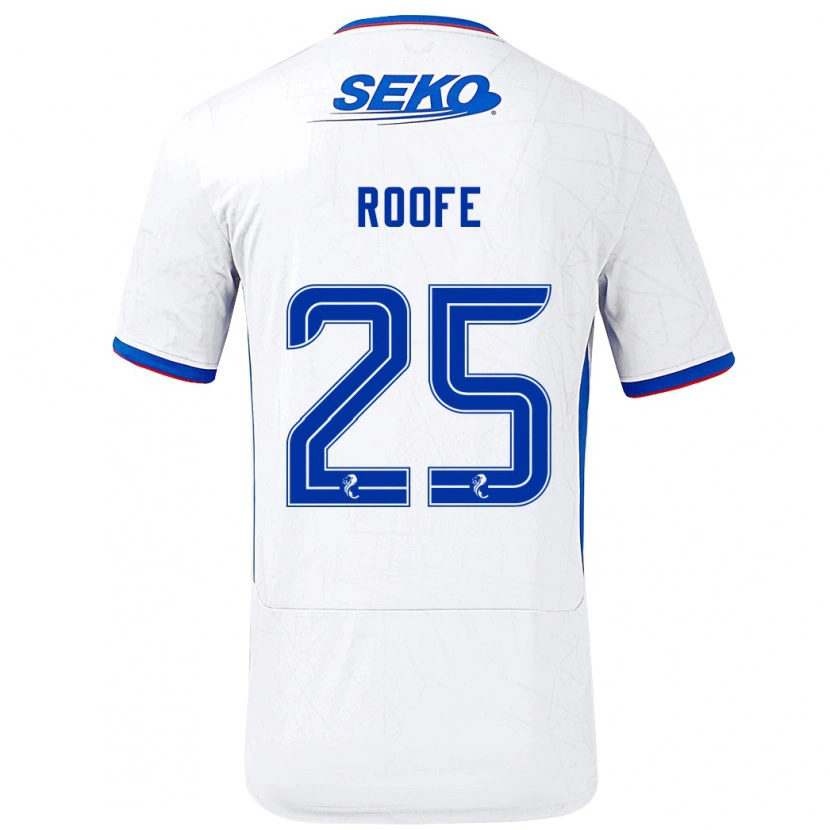 Danxen Kid Kemar Roofe #25 White Blue Away Jersey 2024/25 T-Shirt