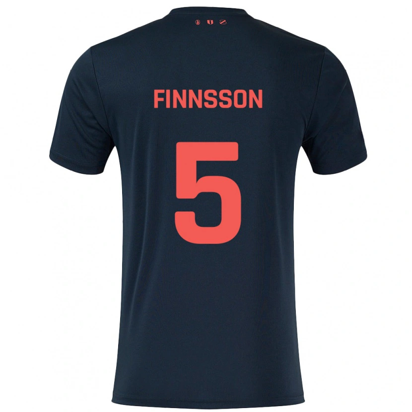Danxen Kid Kolbeinn Finnsson #5 Black Red Away Jersey 2024/25 T-Shirt