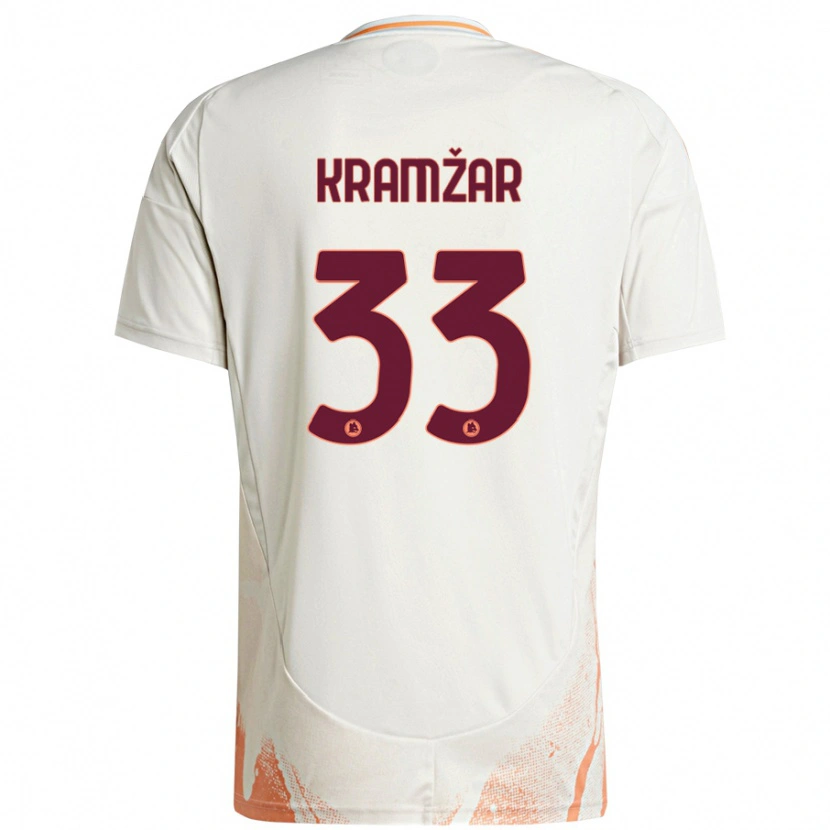 Danxen Kid Zara Kramžar #33 Cream White Orange Away Jersey 2024/25 T-Shirt