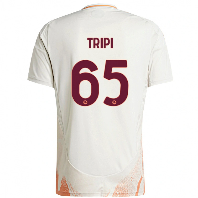 Danxen Kid Filippo Tripi #65 Cream White Orange Away Jersey 2024/25 T-Shirt