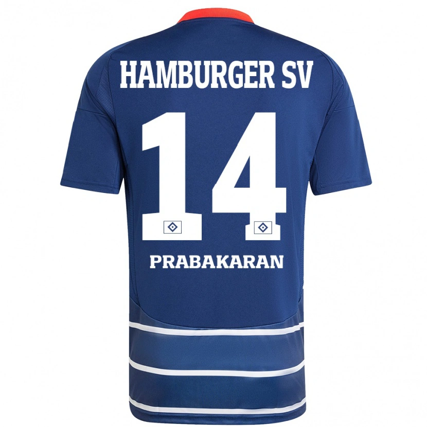 Danxen Kid Nilavan Prabakaran #14 Dark Blue Away Jersey 2024/25 T-Shirt