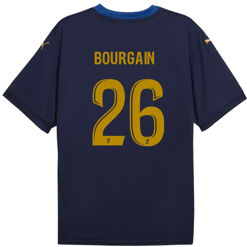 Danxen Kid Léa Bourgain #26 Navy Gold Away Jersey 2024/25 T-Shirt