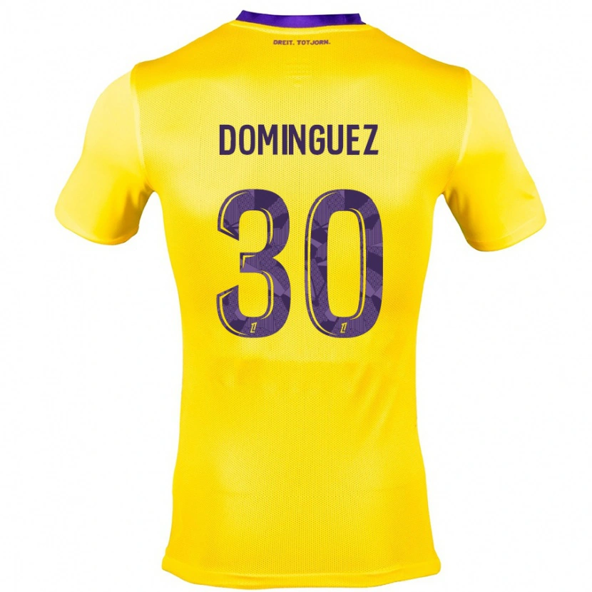 Danxen Kid Álex Domínguez #30 Yellow Purple Away Jersey 2024/25 T-Shirt