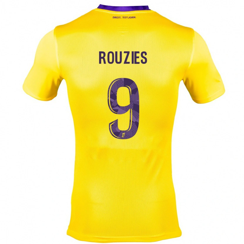 Danxen Kid Manon Rouzies #9 Yellow Purple Away Jersey 2024/25 T-Shirt