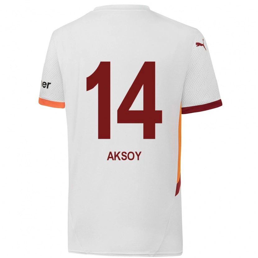 Danxen Kid Berkan Aksoy #14 White Yellow Red Away Jersey 2024/25 T-Shirt