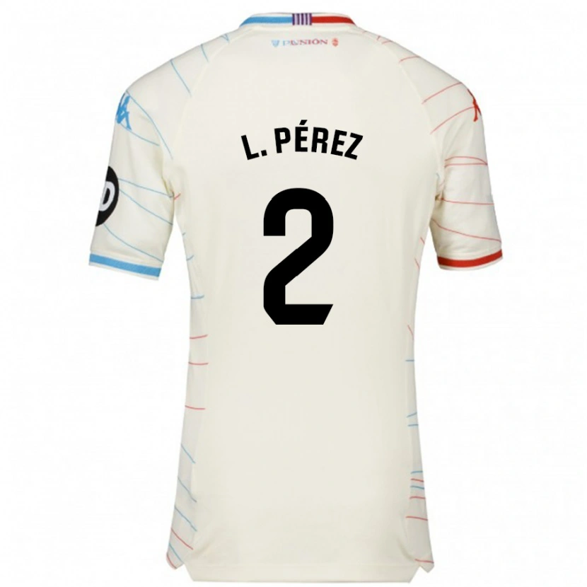 Danxen Kid Luis Pérez #2 White Red Blue Away Jersey 2024/25 T-Shirt