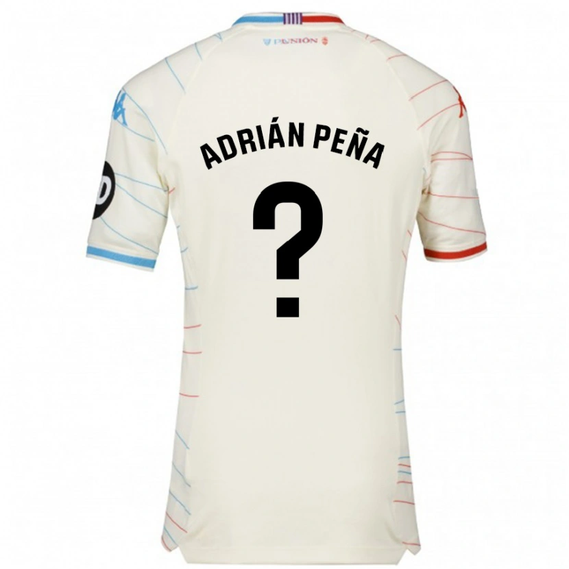 Danxen Kid Adrián Peña #0 White Red Blue Away Jersey 2024/25 T-Shirt