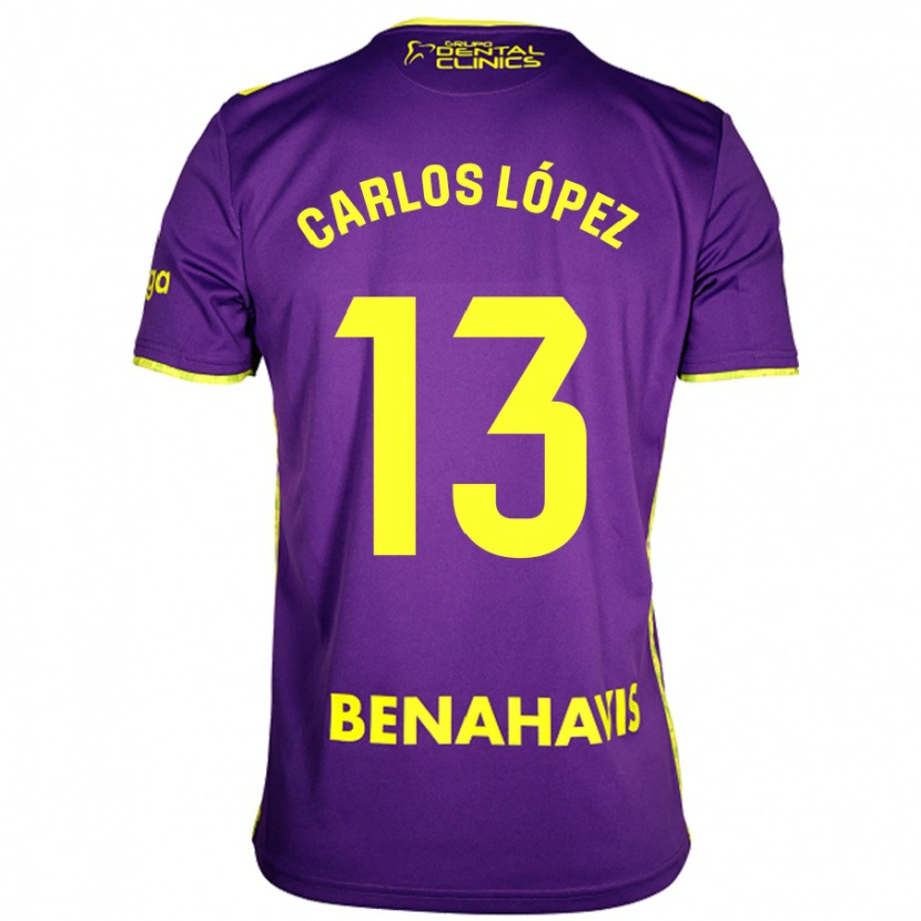 Danxen Kid Carlos López #13 Purple Yellow Away Jersey 2024/25 T-Shirt