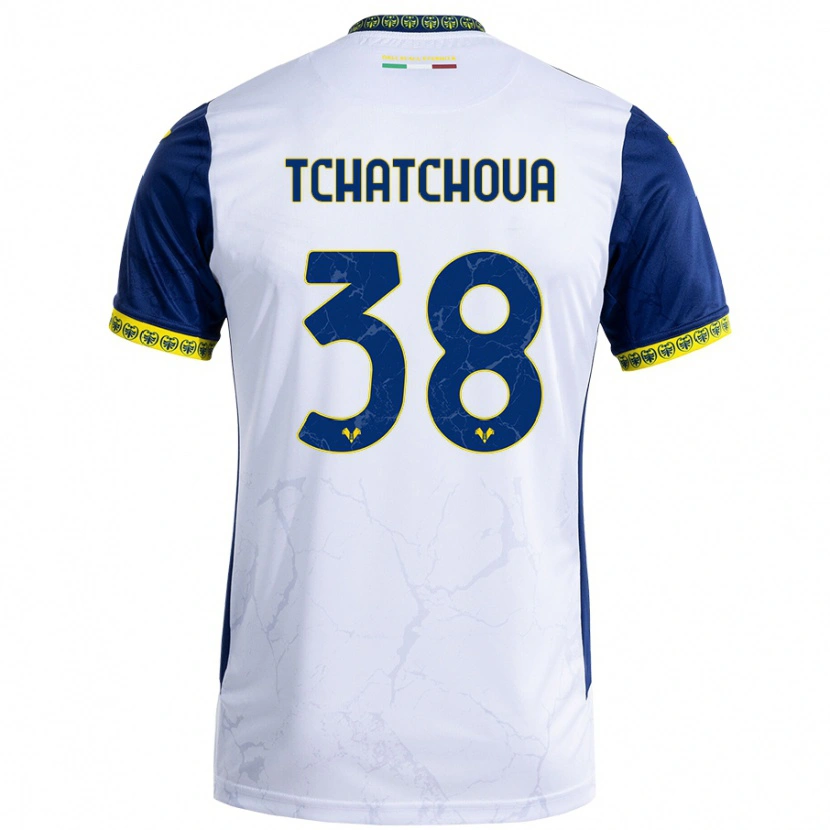Danxen Kid Jackson Tchatchoua #38 White Blue Away Jersey 2024/25 T-Shirt
