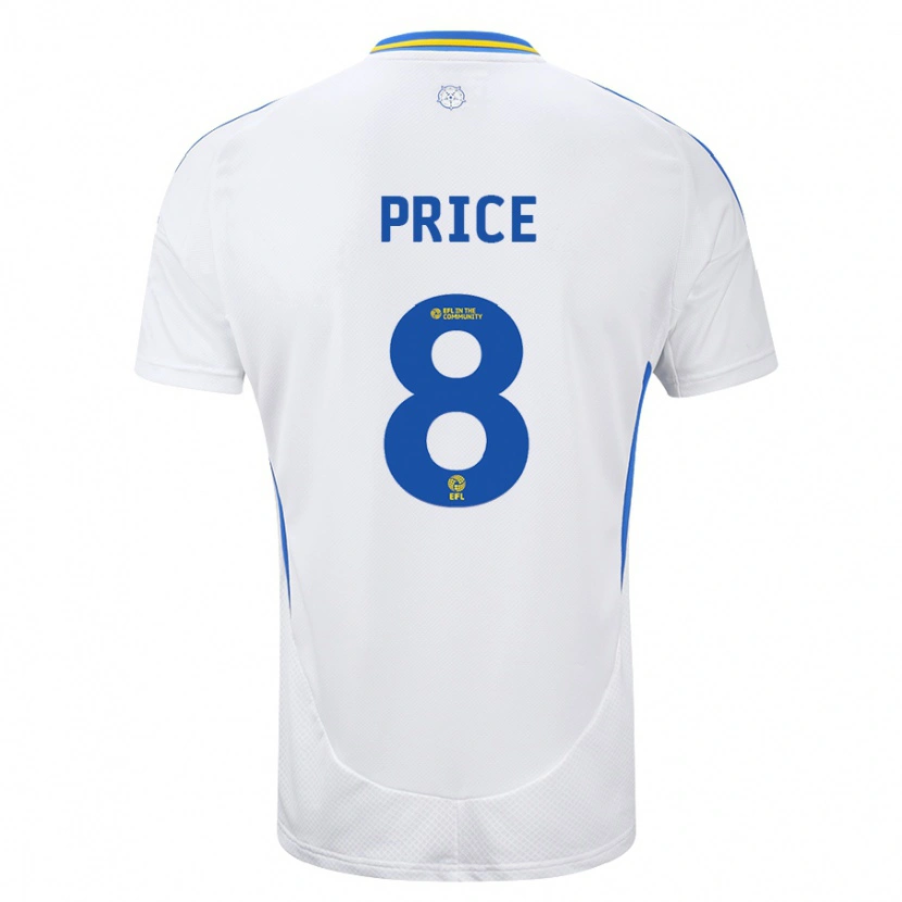 Danxen Men Leoni Price #8 White Blue Home Jersey 2024/25 T-Shirt