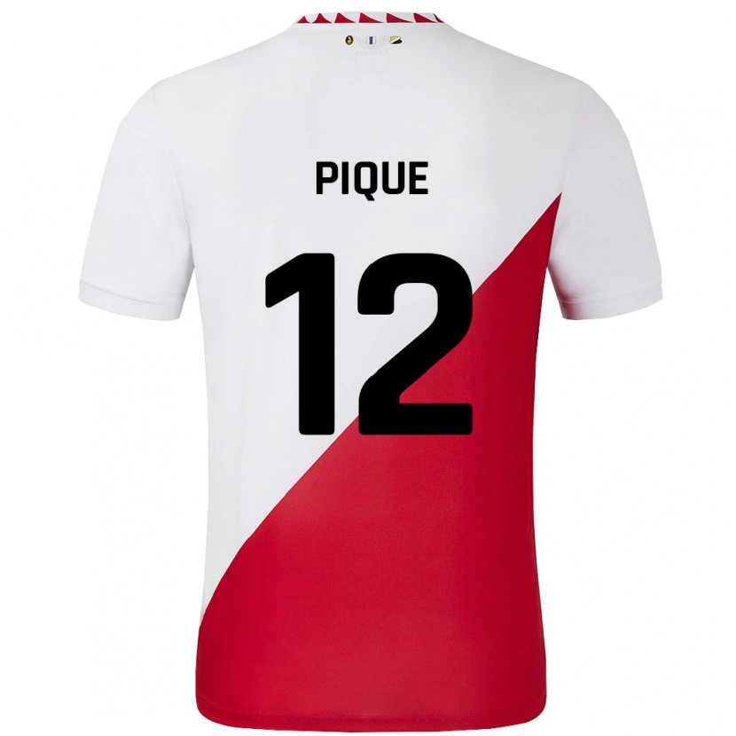 Danxen Men Naomi Piqué #12 White Red Home Jersey 2024/25 T-Shirt