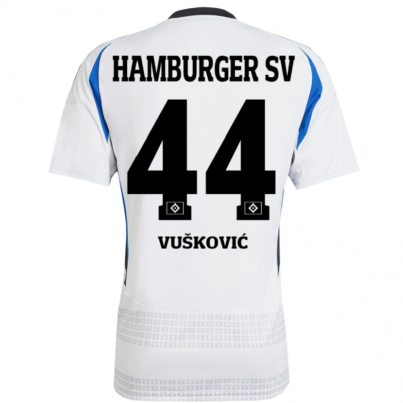 Danxen Men Mario Vuskovic #44 White Blue Home Jersey 2024/25 T-Shirt