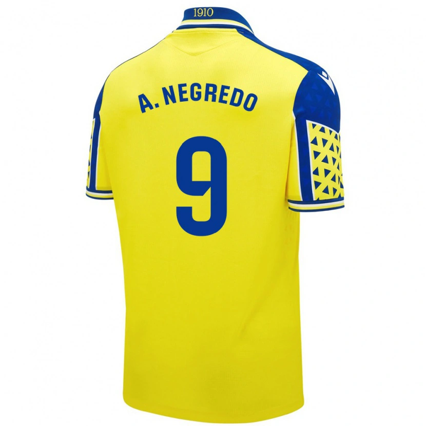 Danxen Men Álvaro Negredo #9 Yellow Blue Home Jersey 2024/25 T-Shirt