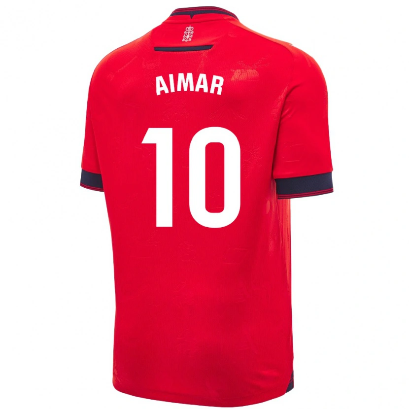 Danxen Men Aimar Oroz #10 Red White Home Jersey 2024/25 T-Shirt