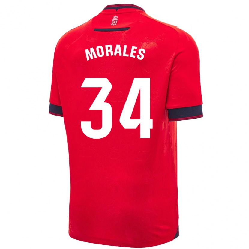 Danxen Men Anai Morales #34 Red White Home Jersey 2024/25 T-Shirt