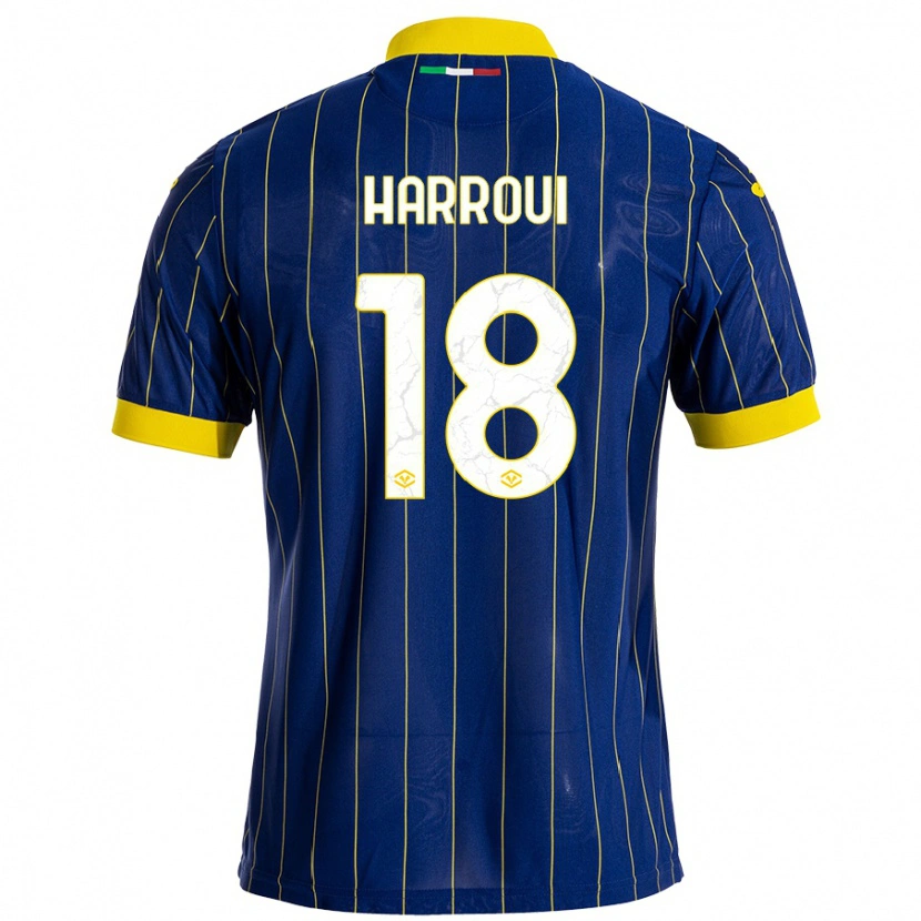 Danxen Men Abdou Harroui #18 Blue Yellow Home Jersey 2024/25 T-Shirt