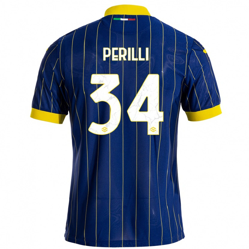Danxen Men Simone Perilli #34 Blue Yellow Home Jersey 2024/25 T-Shirt