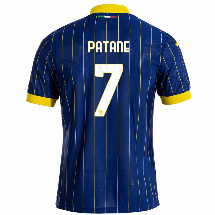 Danxen Men Nicola Patanè #7 Blue Yellow Home Jersey 2024/25 T-Shirt