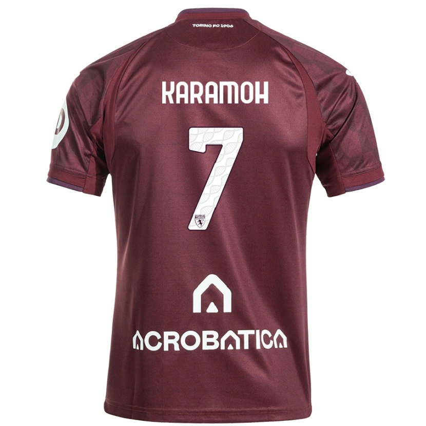 Danxen Men Yann Karamoh #7 Maroon White Home Jersey 2024/25 T-Shirt