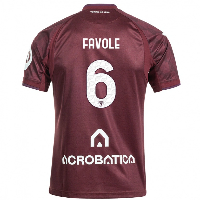 Danxen Men Stefania Favole #6 Maroon White Home Jersey 2024/25 T-Shirt