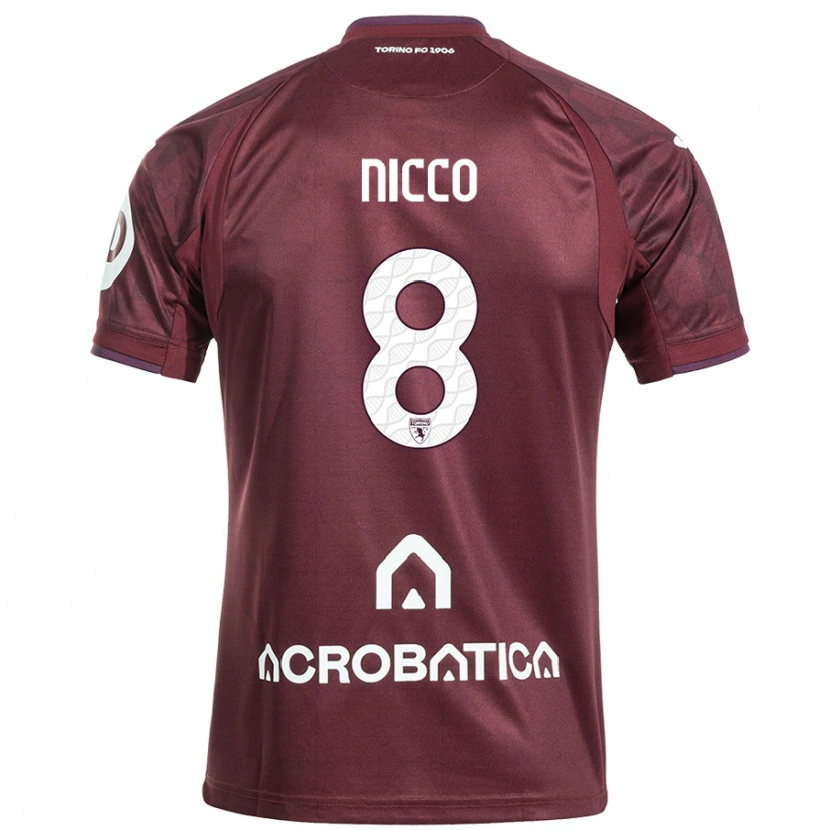 Danxen Men Giada Nicco #8 Maroon White Home Jersey 2024/25 T-Shirt