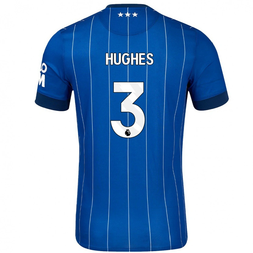 Danxen Men Summer Hughes #3 Navy Blue Home Jersey 2024/25 T-Shirt