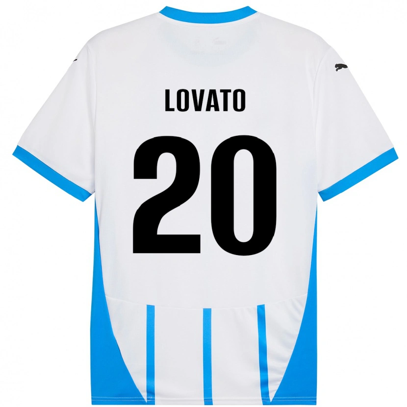 Danxen Men Matteo Lovato #20 White Blue Away Jersey 2024/25 T-Shirt