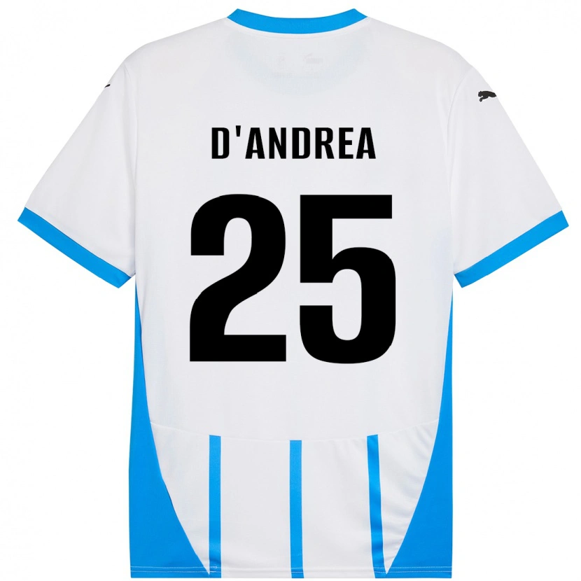 Danxen Men Luca D'andrea #25 White Blue Away Jersey 2024/25 T-Shirt