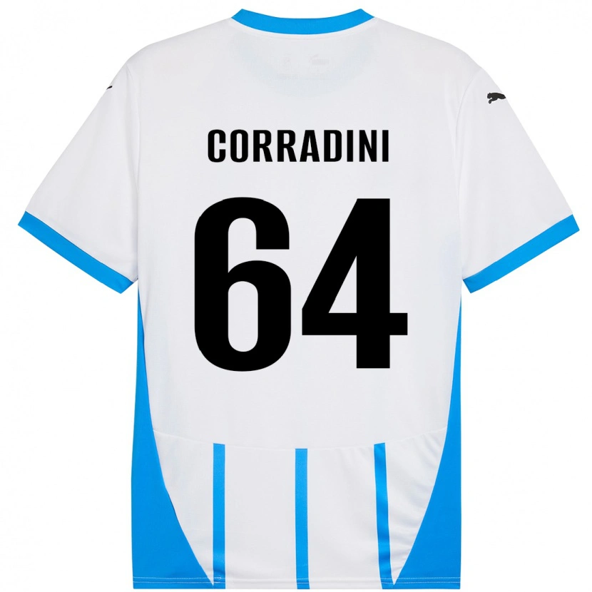 Danxen Men Francesco Corradini #64 White Blue Away Jersey 2024/25 T-Shirt