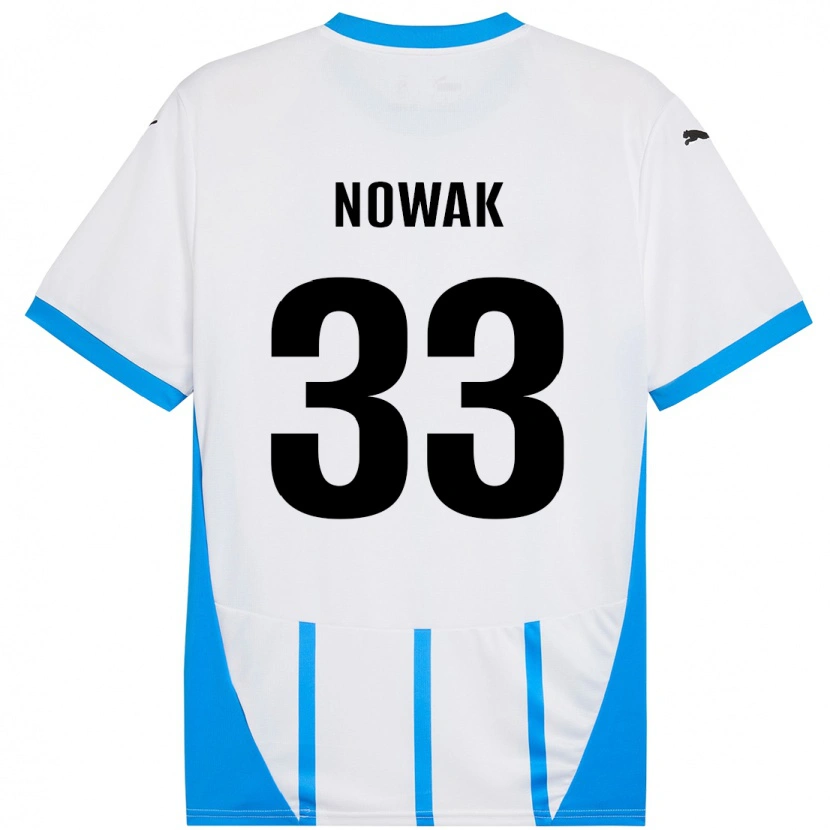 Danxen Men Julie Nowak #33 White Blue Away Jersey 2024/25 T-Shirt